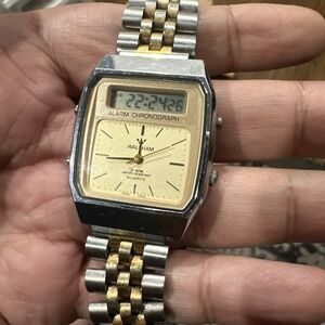 Vintage WALTHAM Alarm Chrono Quartz‎ Analog Digital Works But Analog Need Repair